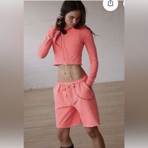 NWT Free People Movement Hot Shot Easy
SET Neon Coral Long Sleeve Top Shorts set